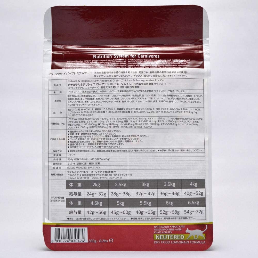 Farmina N&D Ancestral Grain Neutered Pollo e Melograno 300gr Farmina N&D Ancestral Grain Neutered Pollo e Melograno 300gr